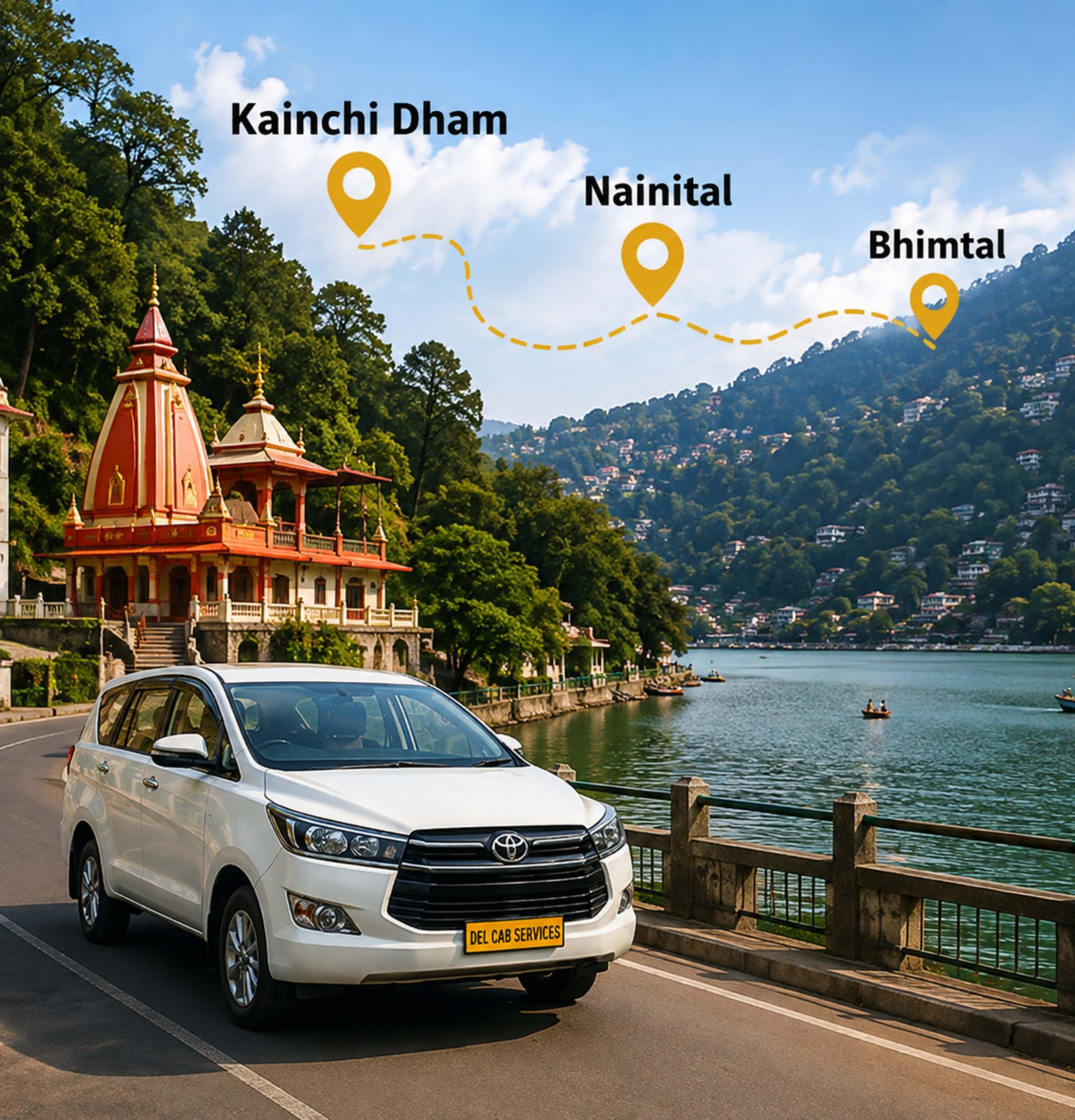 Delhi to Kainchi Dham, Nainital and Bhimtal