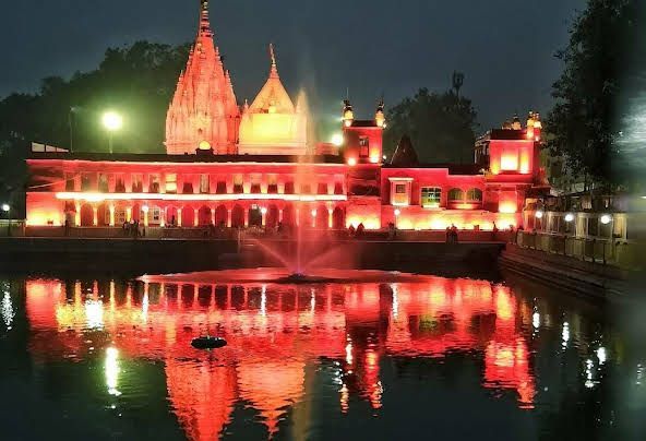 explore the historic durga mandir in varanasi with this captivating image. ideal for your trip from delhi to varanasi by cab, it's a must see among varanasi tourist places.